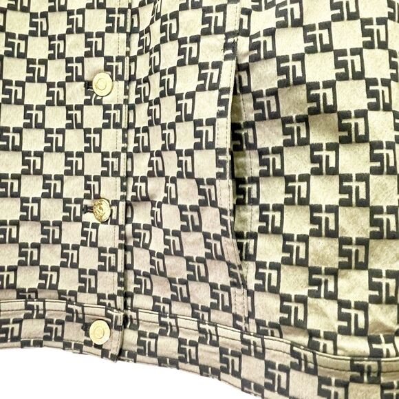 Vintage St. John Sport Jacquard SJ Logo Pant Suit Tan & Brown Size 4 | Small - Picture 7 of 16